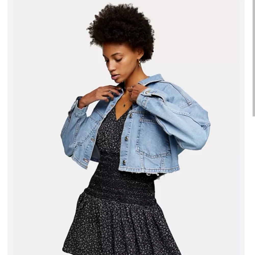 ASOS Topshop Cropped Jean Jacket size 4